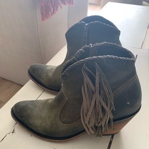 Liberty Black Ankle Fringe Boot